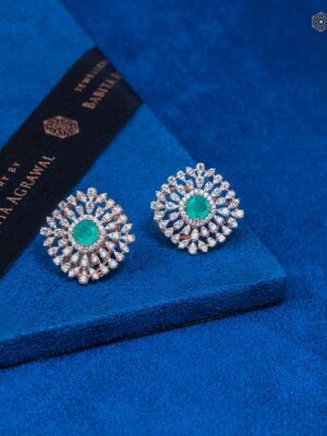 Emerald Halo Studs