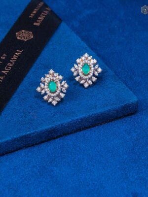 Emerald Halo Studs