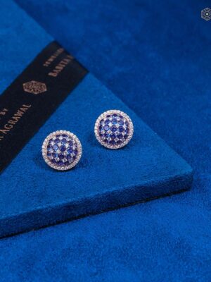 Sapphire Halo Studs