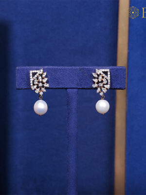 Pearl Drop Diamond Earrings