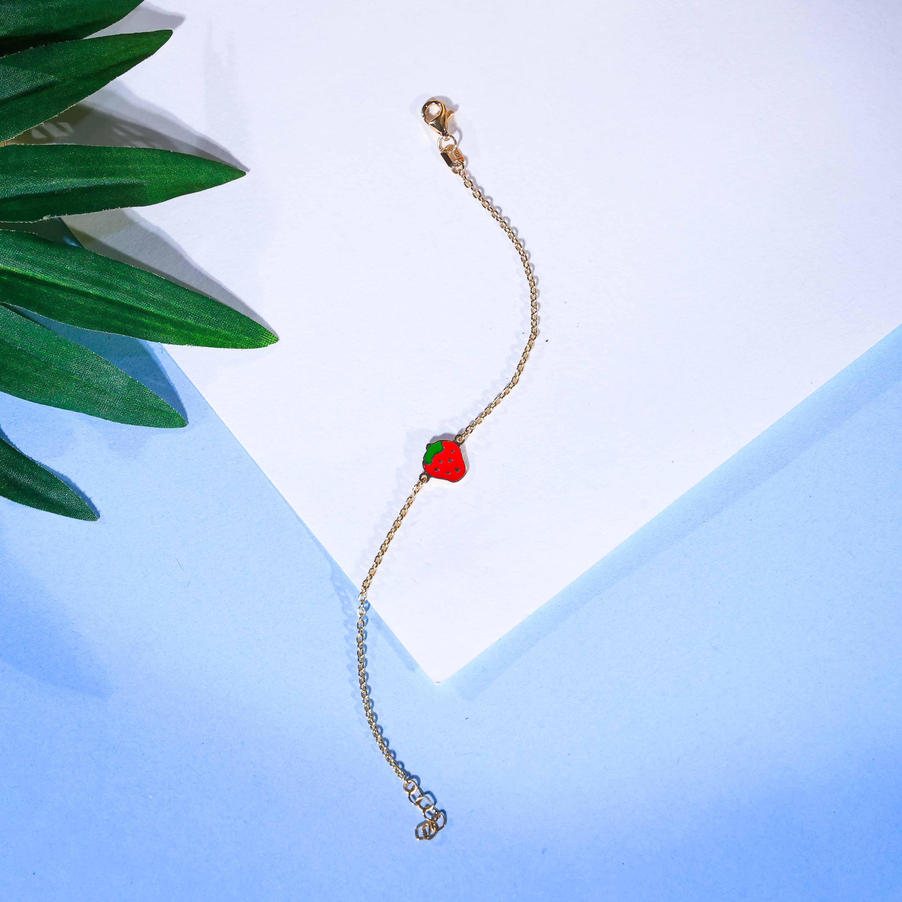 Sweet Strawberry Charm Bracelet